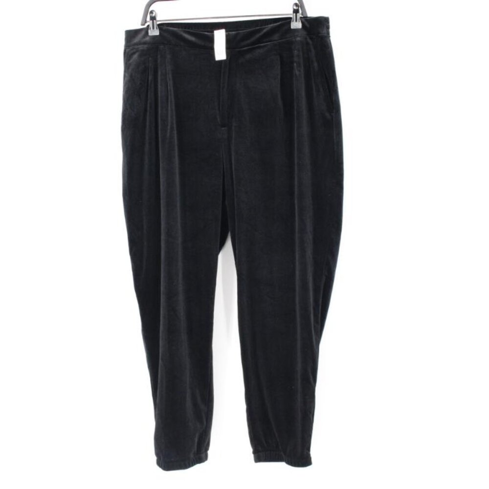 NWT gap pants Women's 18‎ Velvet jogger true black pockets elastic back
